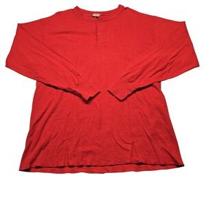 L.L.Bean River Driver's Shirt Mens Tall XL Red Two Layer Henley Made in USA Wool